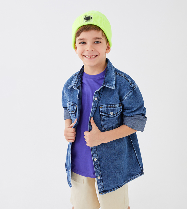 Boys blue jean store shirt