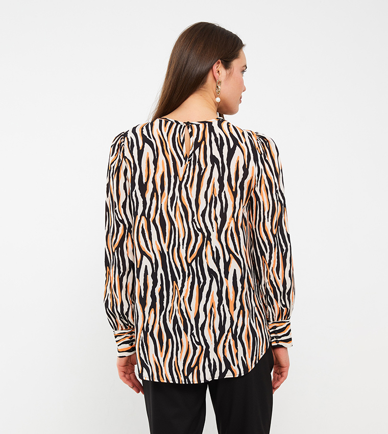Patterned Long Sleeves Maternity Top