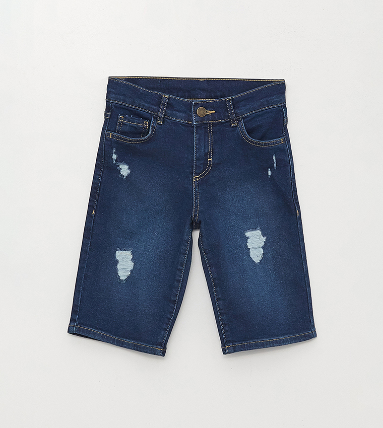 Boys ripped hot sale denim shorts