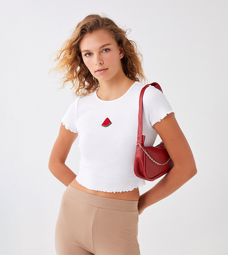 Short Sleeves Cropped Top