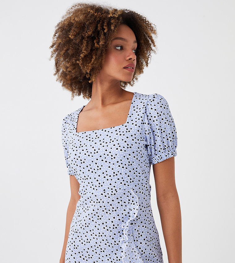 Buy LC Waikiki Ribbed Square Neck Mini Dress In Purple 6thStreet