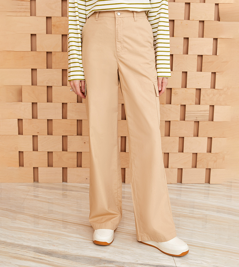 Solid Relaxed Fit Pants
