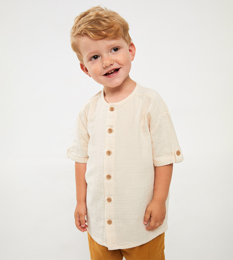 Solid Short Sleeves Clothing Set