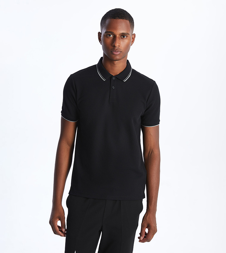 Buy LC Waikiki Solid Short Sleeves Polo T Shirt In Black | 6thStreet UAE