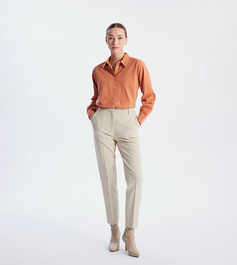 Solid Slim Fit Trousers