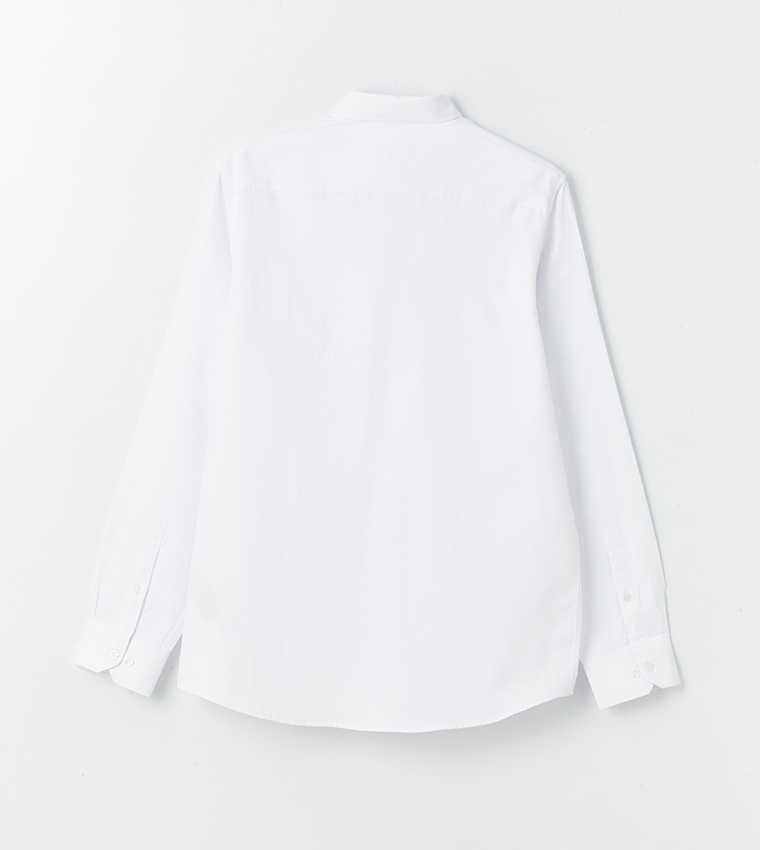 Solid Slim Fit Long Sleeves Oxford Shirt