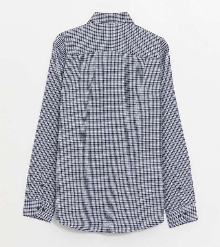 Plaid Long Sleeves Gabardine Shirt