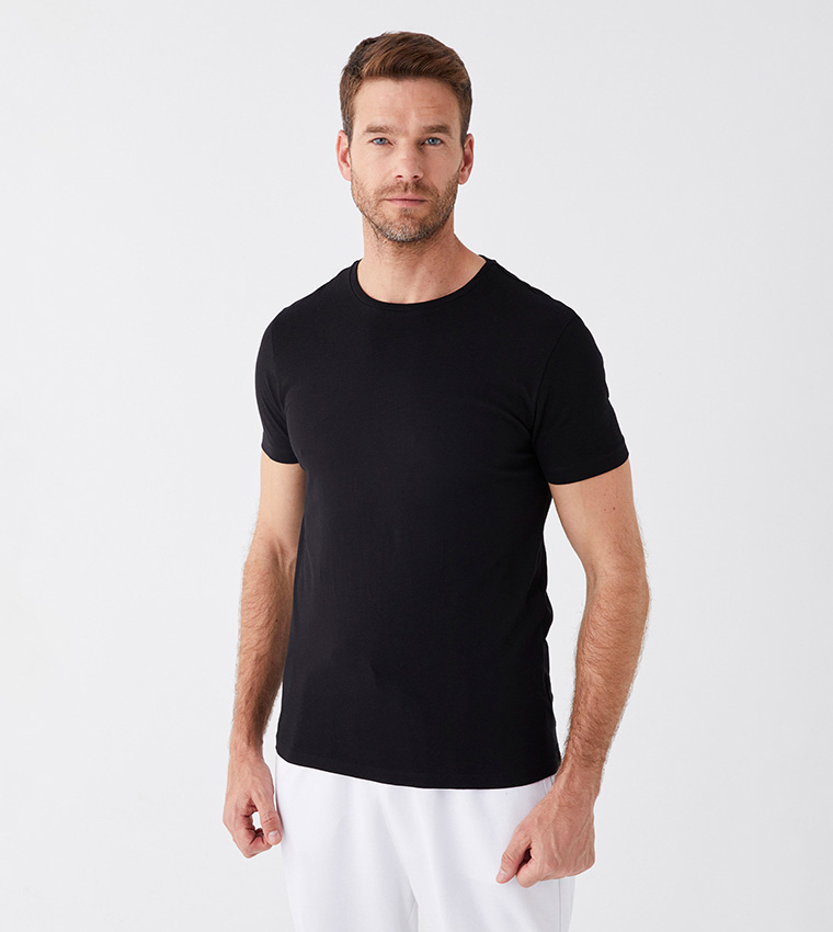 Solid Crew Neck Short Sleeves T-Shirt