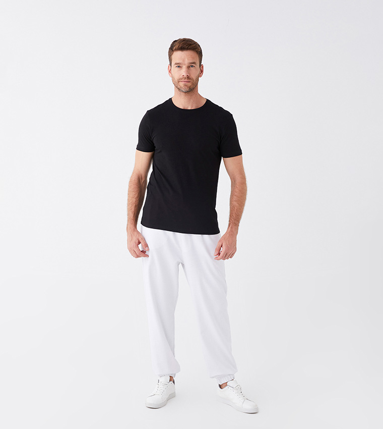 Solid Crew Neck Short Sleeves T-Shirt