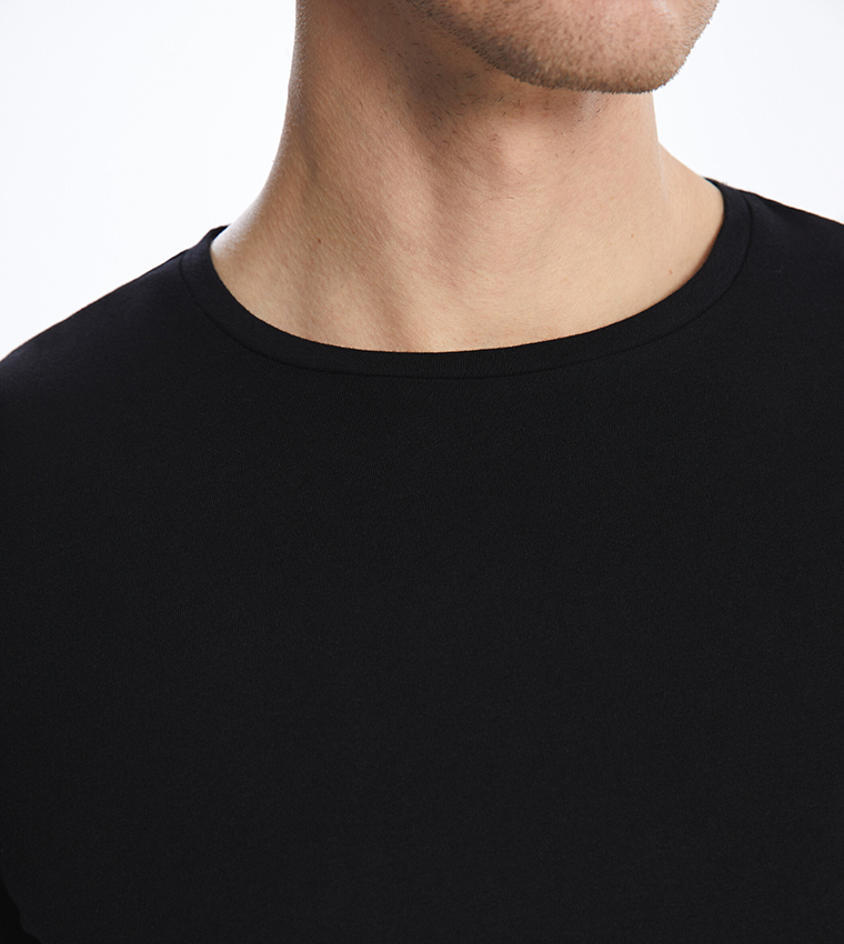 Solid Crew Neck Short Sleeves T-Shirt