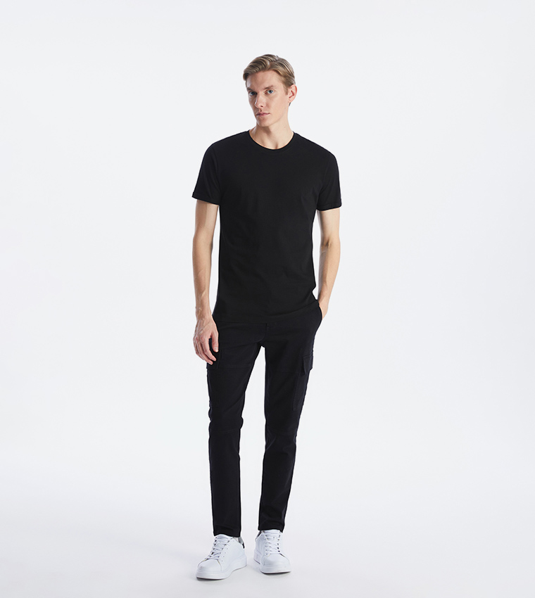 Solid Crew Neck Short Sleeves T-Shirt