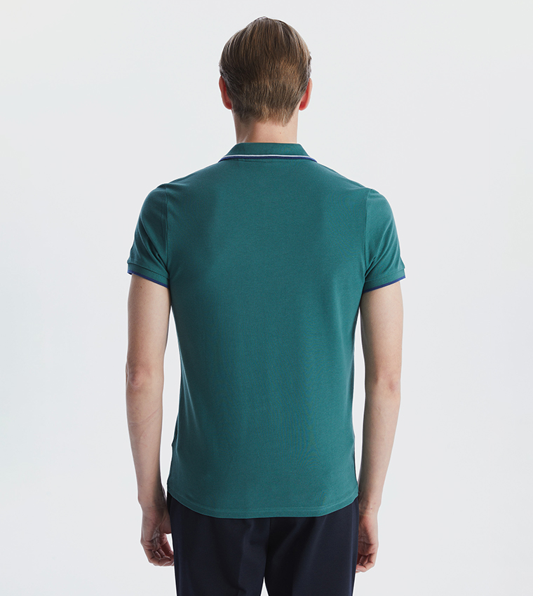 Textured Short Sleeves Polo T-Shirt