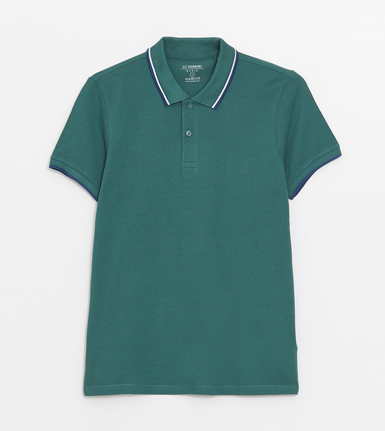 Textured Short Sleeves Polo T-Shirt