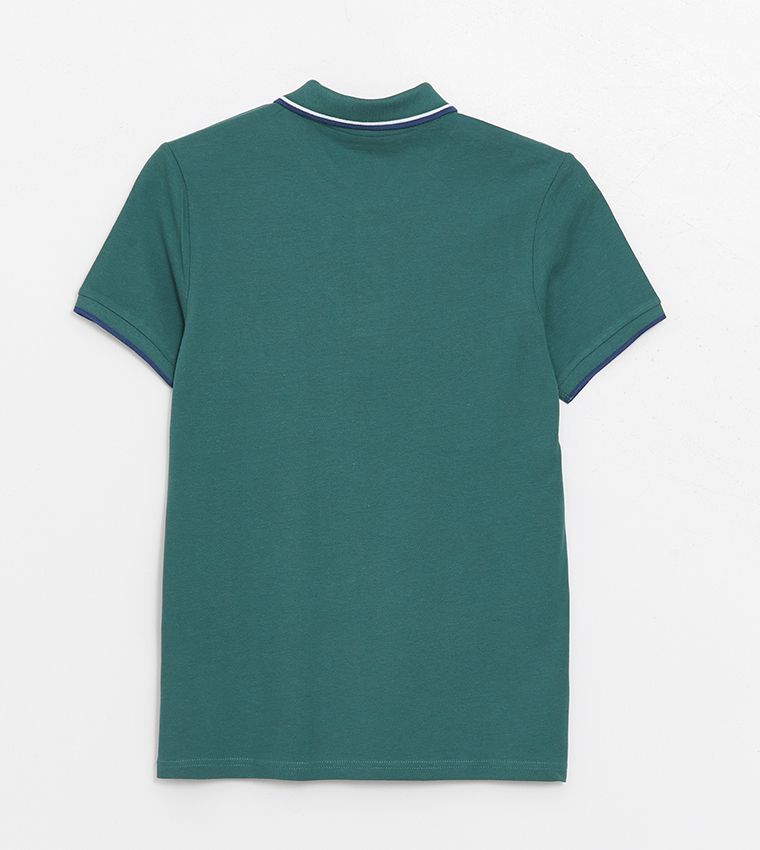 Textured Short Sleeves Polo T-Shirt