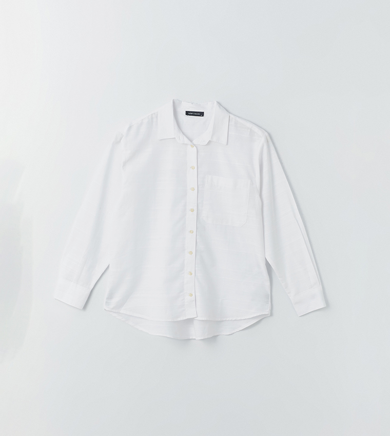 Solid Oversized Dobby Shirt
