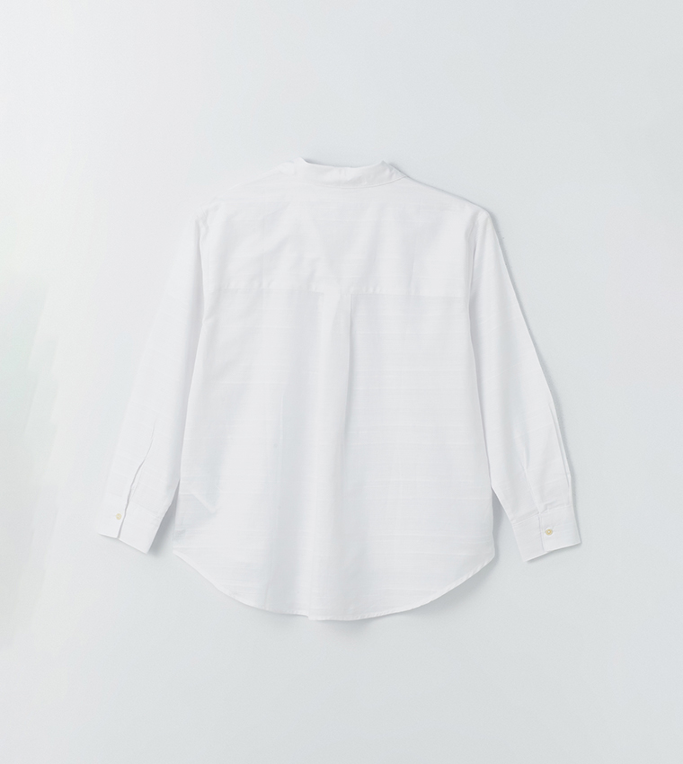Solid Oversized Dobby Shirt