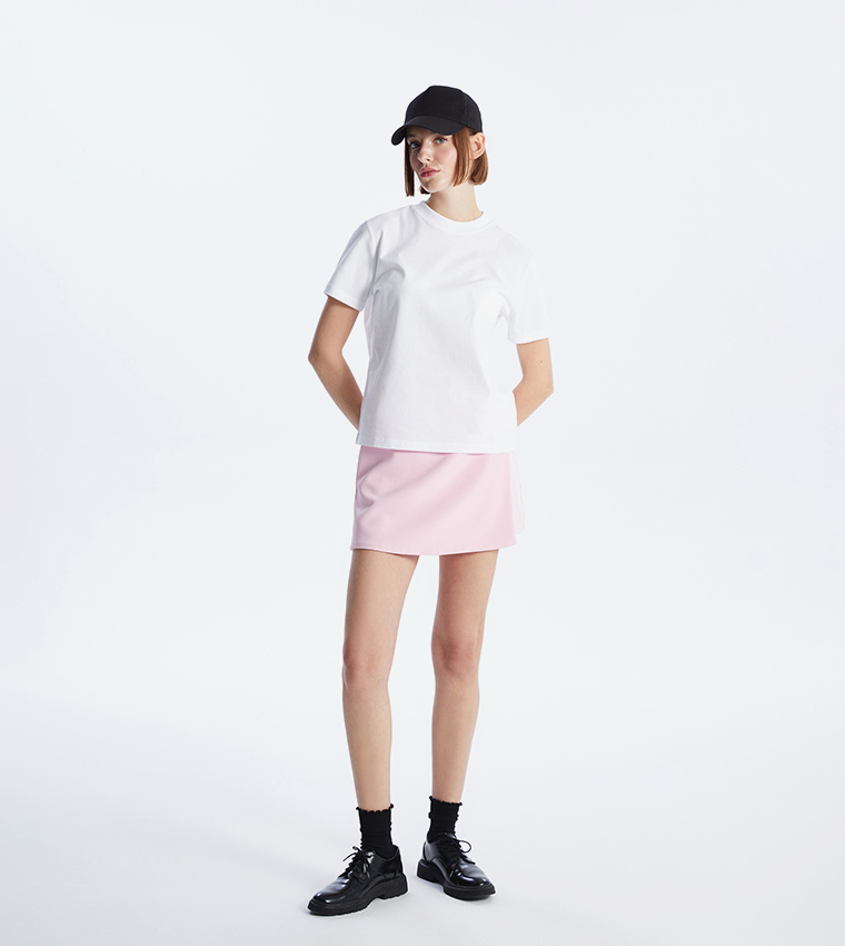 Solid Crew Neck Short Sleeves T-Shirt