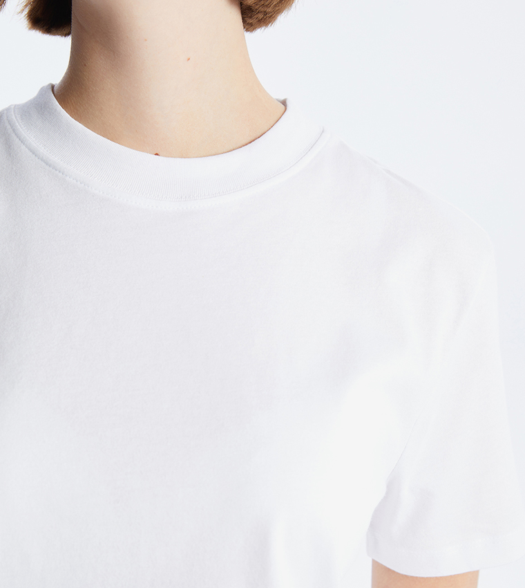 Solid Crew Neck Short Sleeves T-Shirt