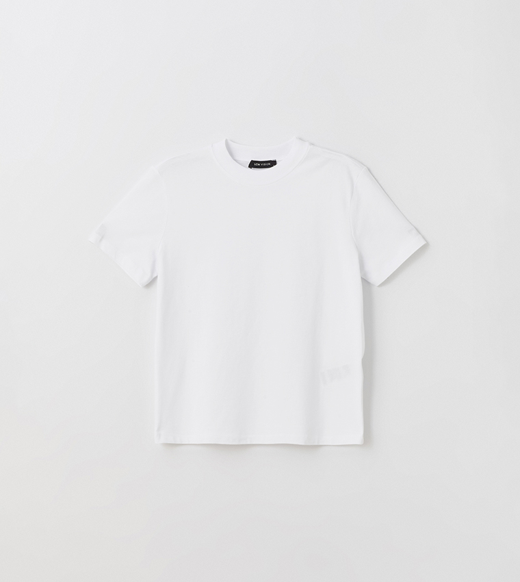 Solid Crew Neck Short Sleeves T-Shirt