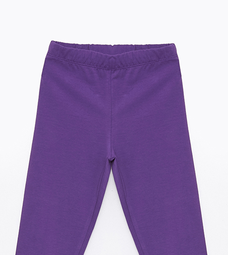 Solid Elastic Waist Leggings