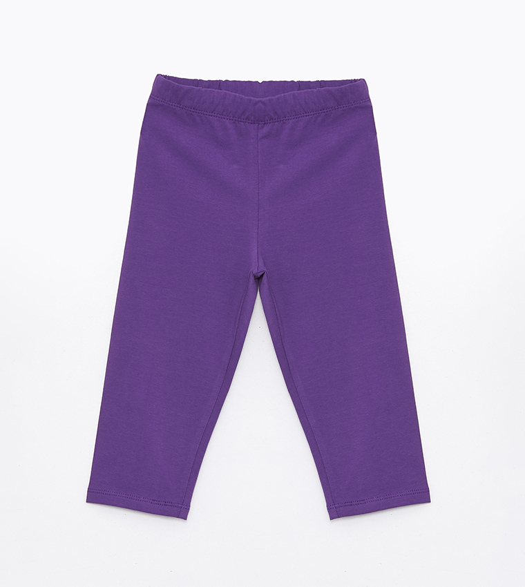 Solid Elastic Waist Leggings