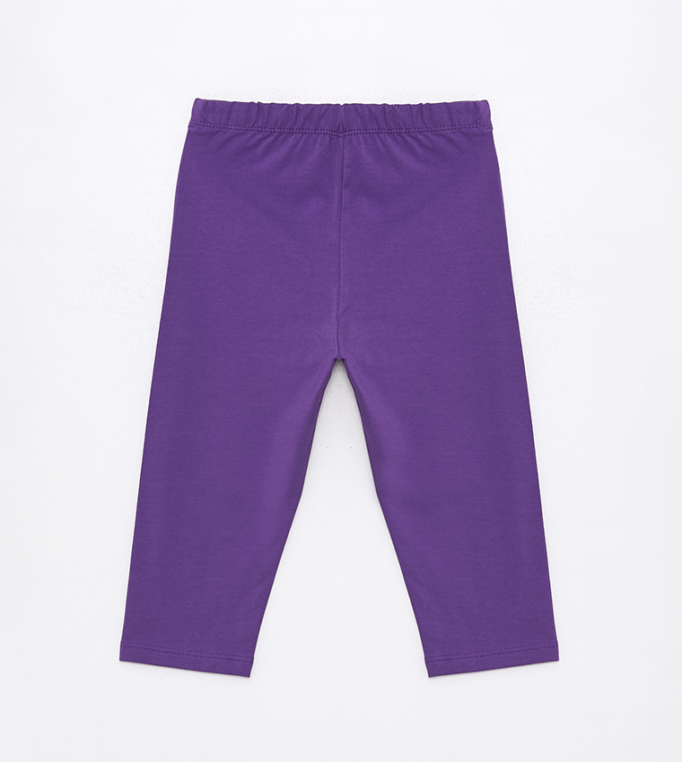 Solid Elastic Waist Leggings
