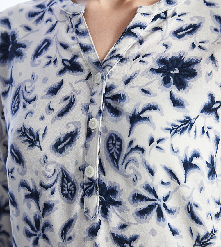 Paisley Patterned Long Sleeves Top