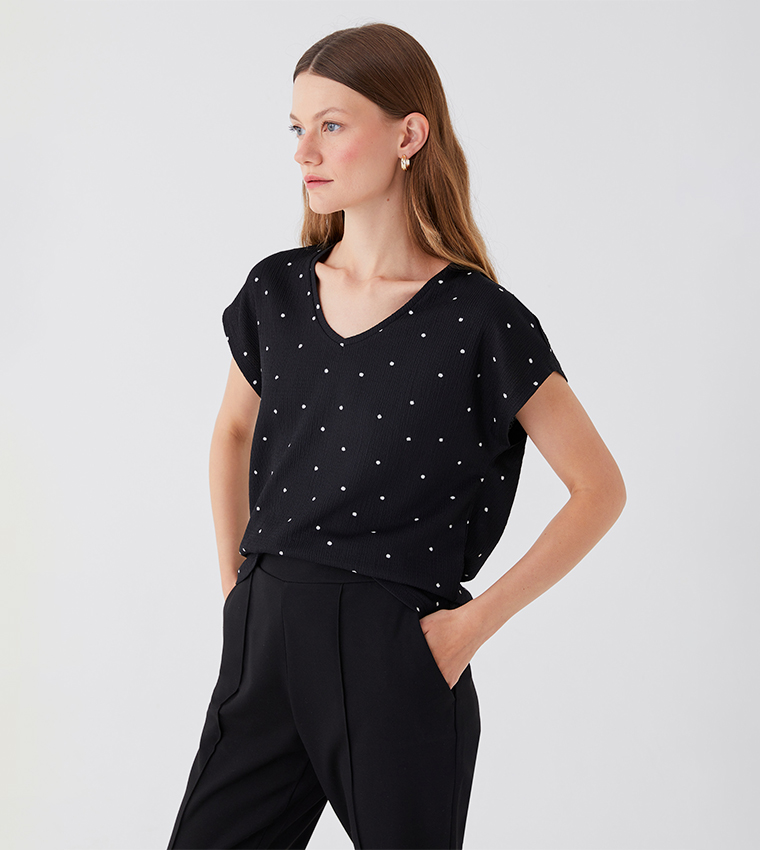 Polka Dot Short Sleeves T-Shirt