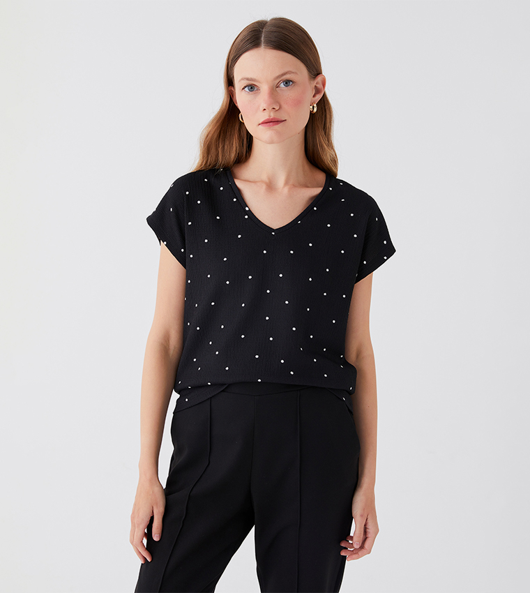 Polka Dot Short Sleeves T-Shirt