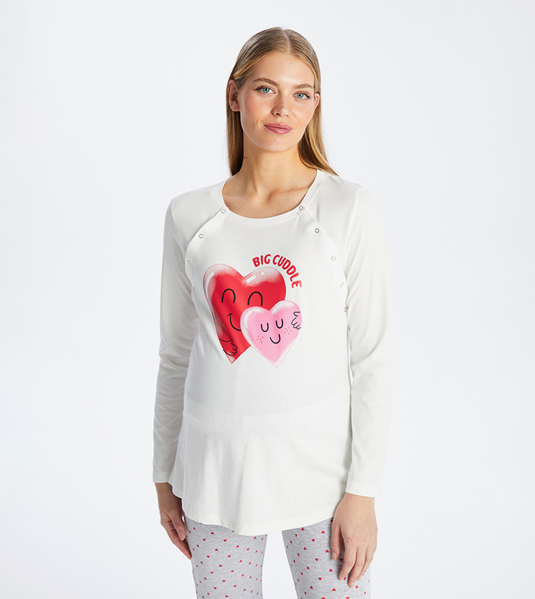 Printed Long Sleeves Maternity Pyjama Set