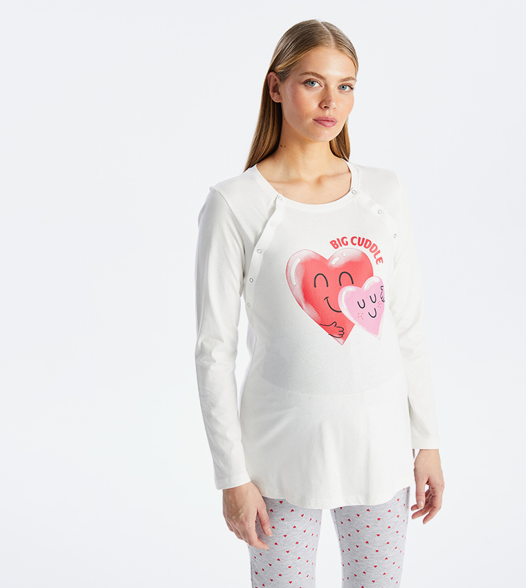 Printed Long Sleeves Maternity Pyjama Set