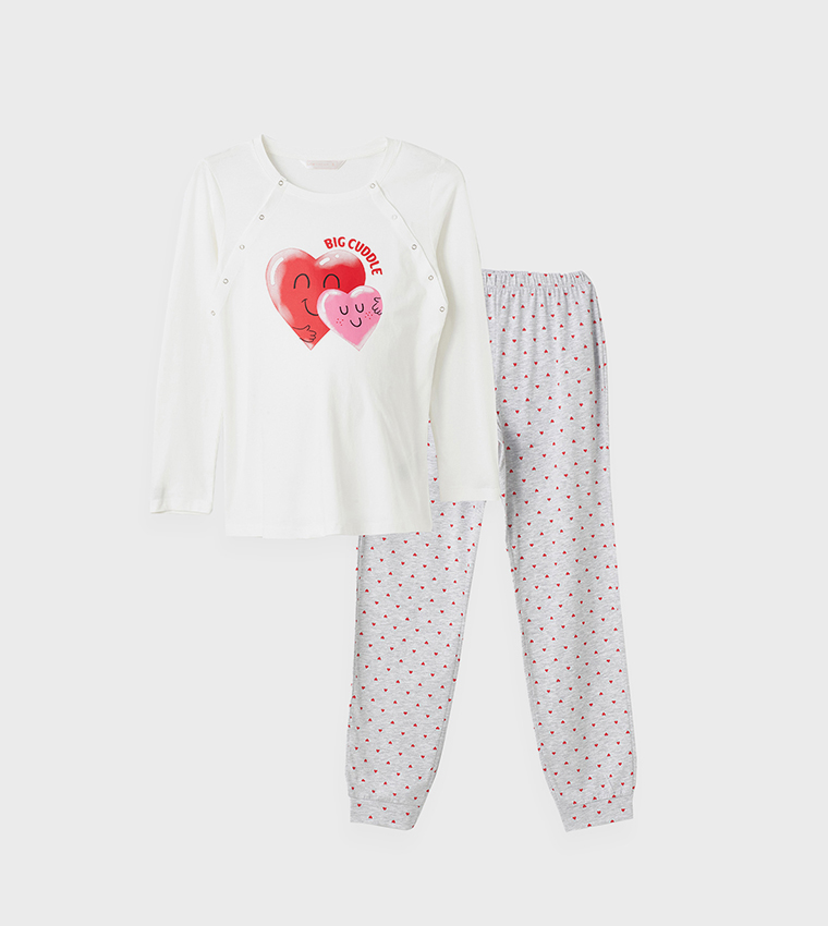 Printed Long Sleeves Maternity Pyjama Set