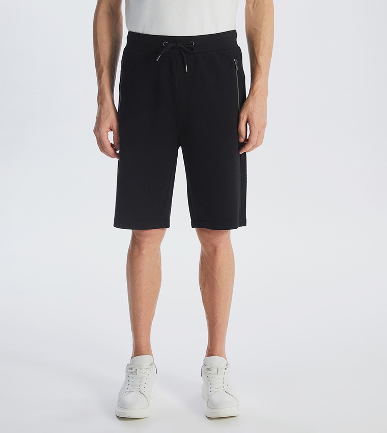 Mid Rise Standard Fit Pique Shorts