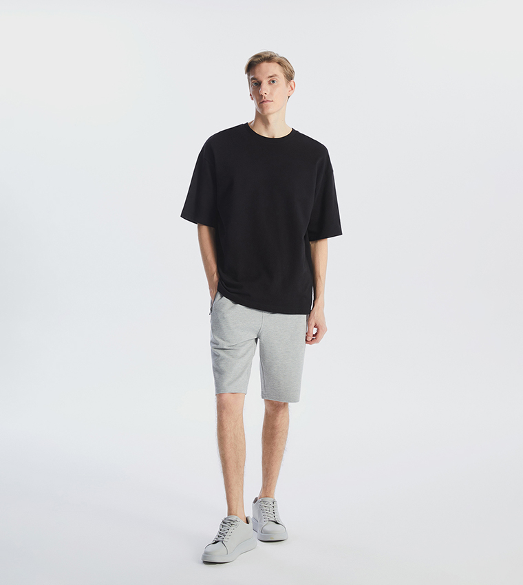 Mid Rise Standard Fit Pique Shorts