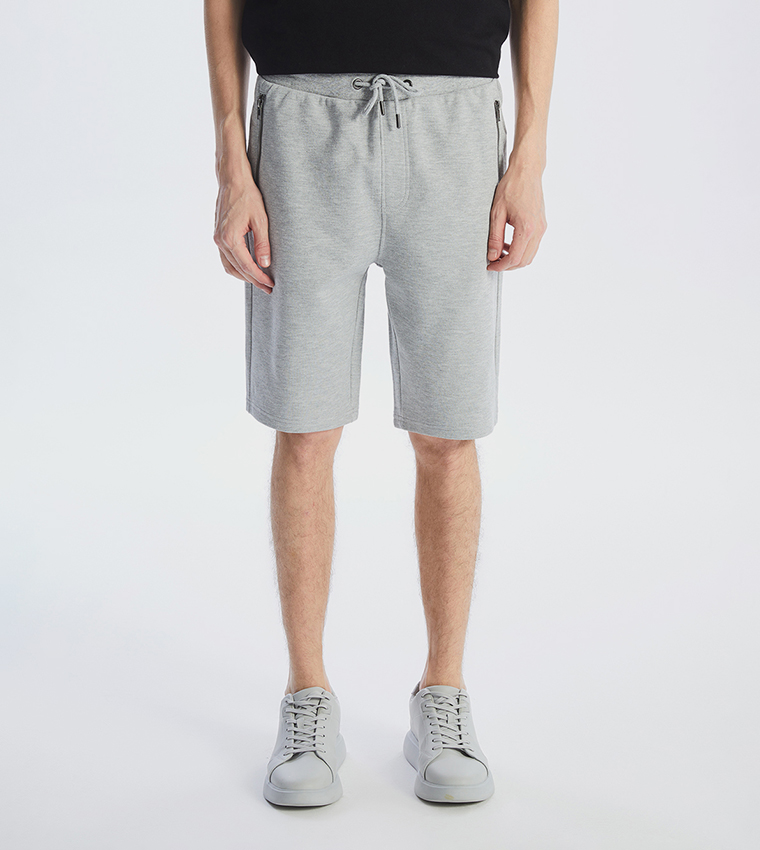 Mid Rise Standard Fit Pique Shorts