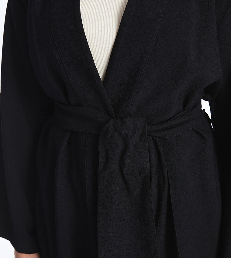 Belted Long Sleeves Kimono