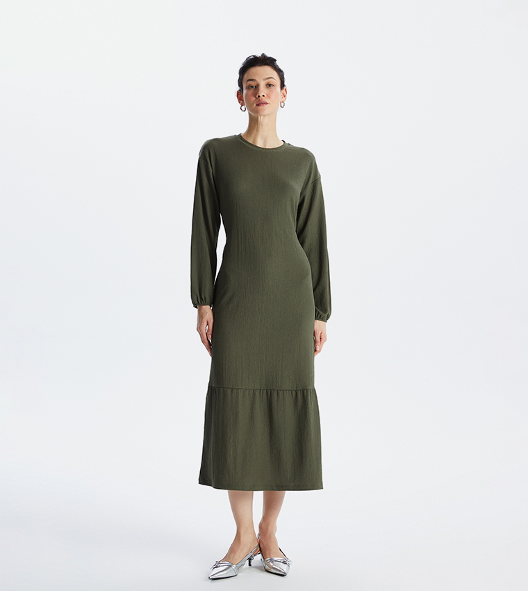 Long sleeve drop waist dress hotsell