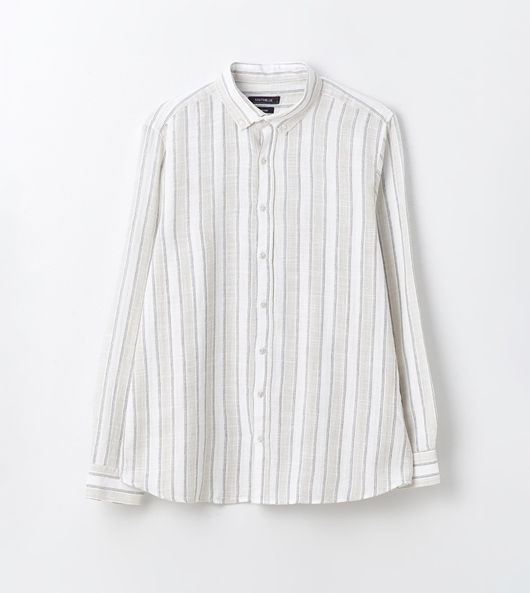 Striped Long Sleeves Slim Fit Shirt