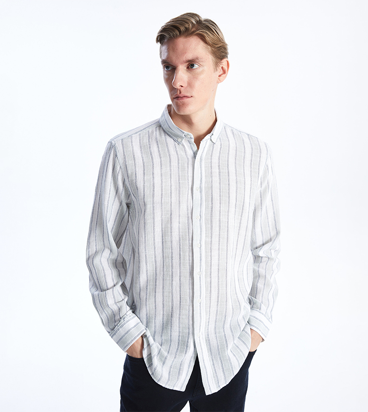Striped Long Sleeves Slim Fit Shirt