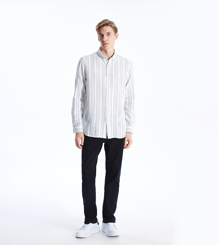 Striped Long Sleeves Slim Fit Shirt