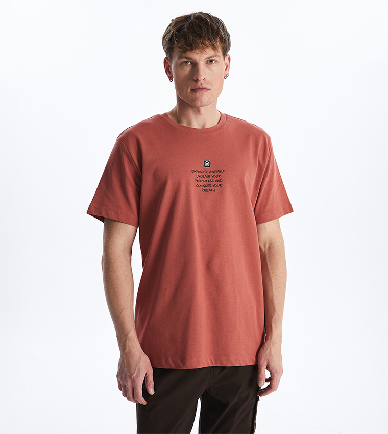 Printed Short Sleeves Combed Cotton T-Shirt