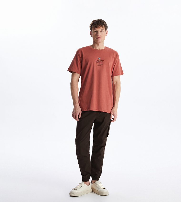 Printed Short Sleeves Combed Cotton T-Shirt