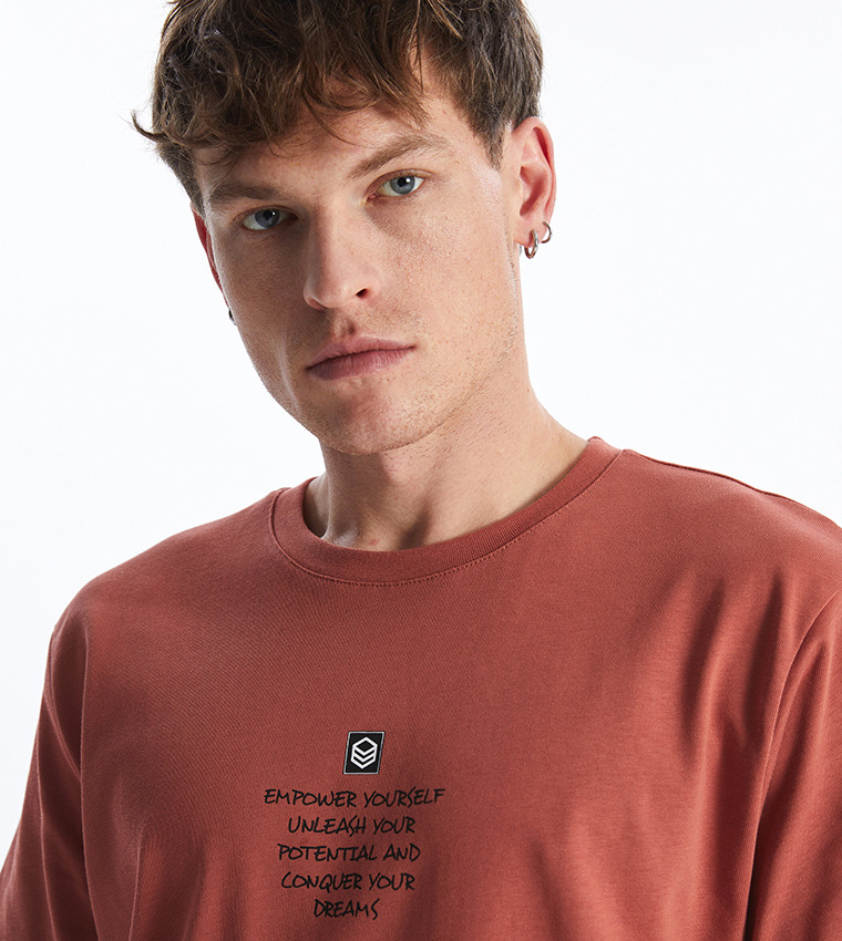Printed Short Sleeves Combed Cotton T-Shirt