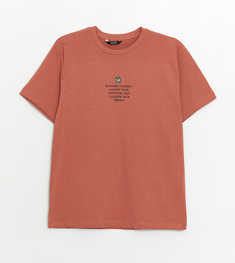 Printed Short Sleeves Combed Cotton T-Shirt