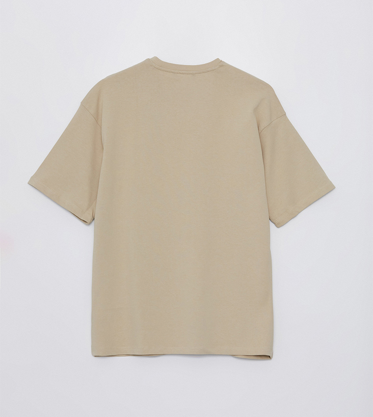 Solid Short Sleeves Oversized Combed Cotton T-Shirt