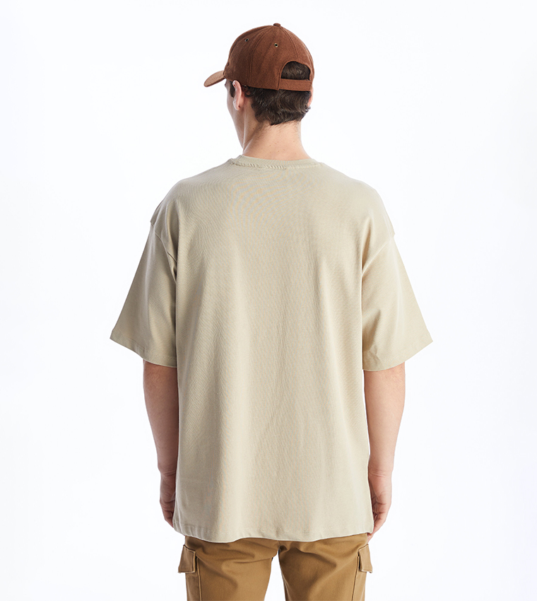 Solid Short Sleeves Oversized Combed Cotton T-Shirt