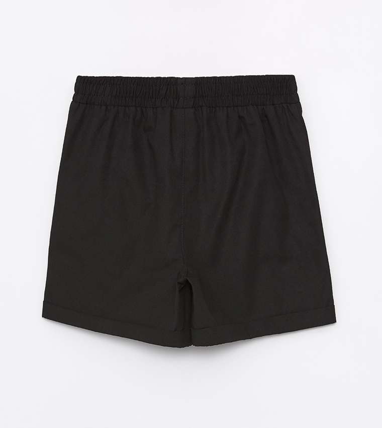 Solid Drawstring Waist Shorts