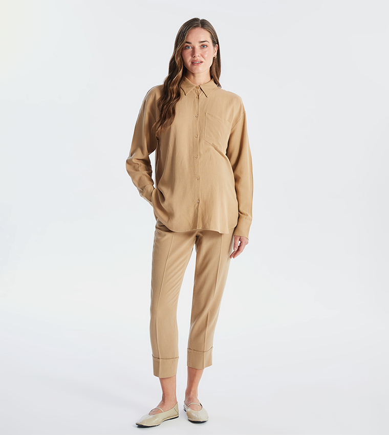 Maternity Elastic Waist Carrot Trousers