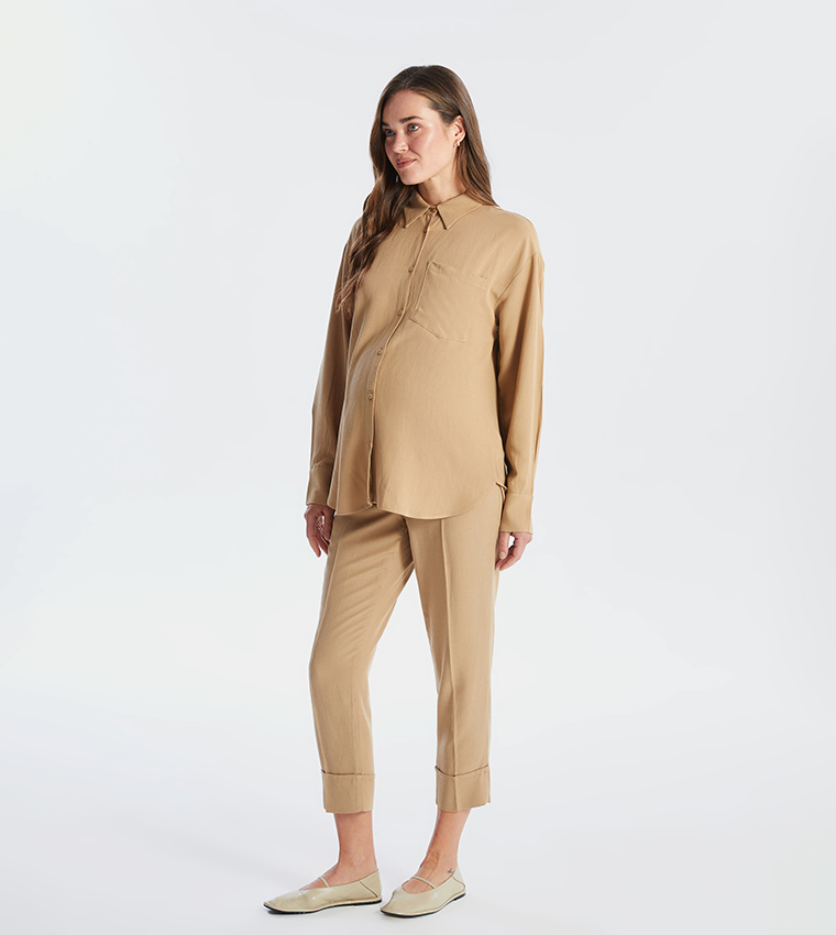 Maternity Elastic Waist Carrot Trousers