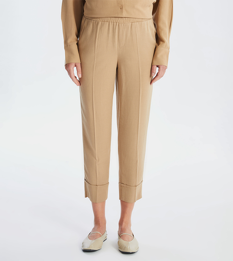 Maternity Elastic Waist Carrot Trousers